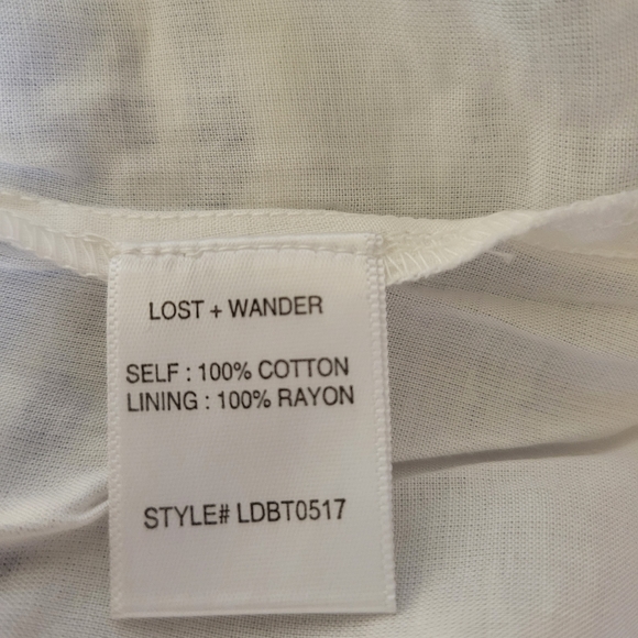 Lost + Wander Bora Bora Dress Button Front Blue Stripe Ruffle Sleeve Large - Picture 8 of 11